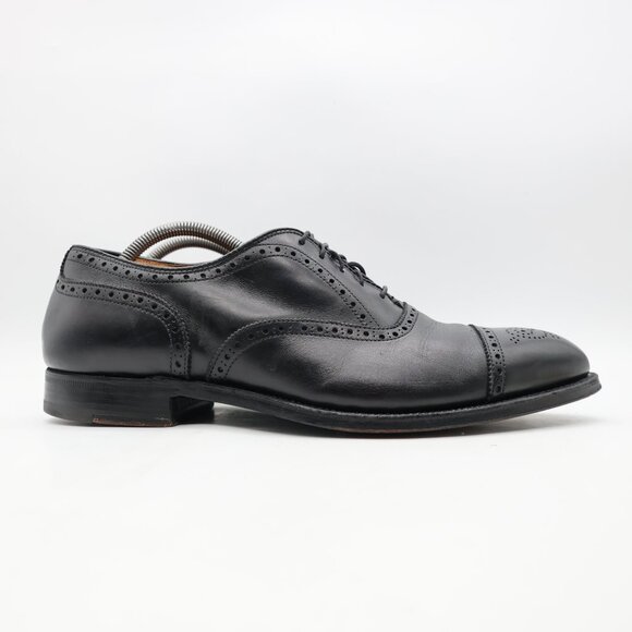 Alden Wingtip Solid Black Leather  Men's Size 11 B/D Oxford Brogue Dress  USA - Picture 1 of 9
